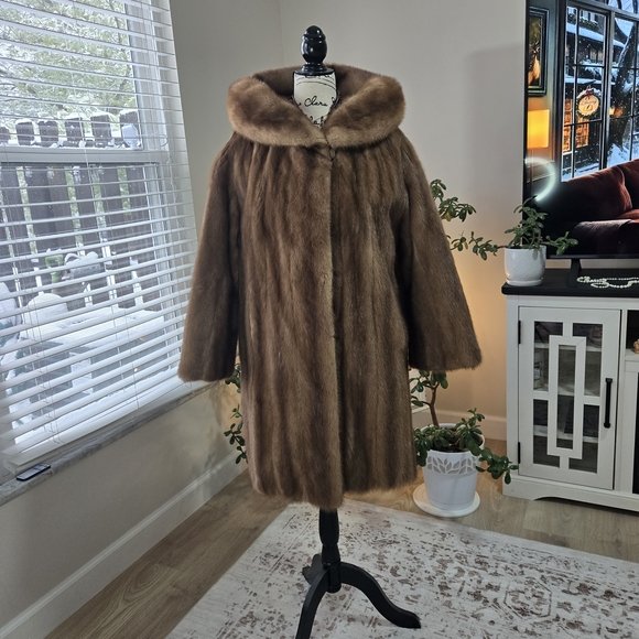 Ntural Mink Fur Vintage Luxury Elegant Brown Fur Coat See Pics For Mesurments - Picture 4 of 16